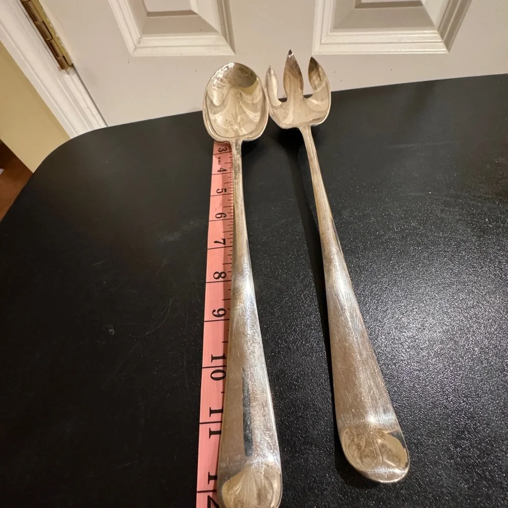 Gerity Georgian silver plated spoon and fork serving set